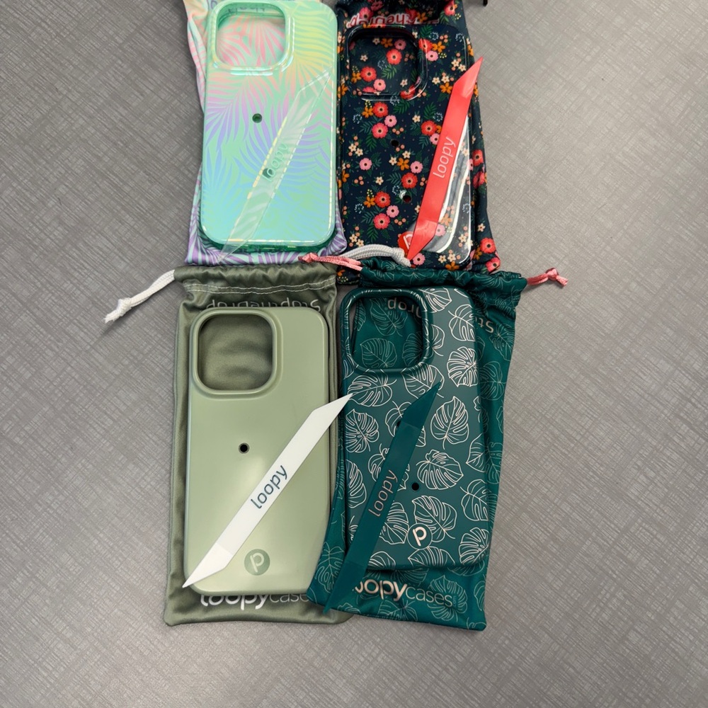 14 pro bundle - Loopy Case Set - Iridescent, Floral, Olive, and Teal